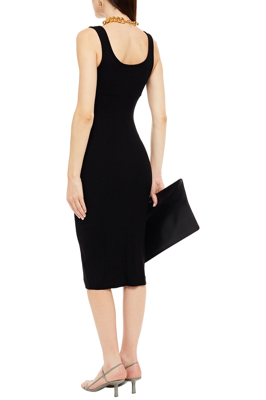 ENZA COSTA Ribbed-knit midi dress