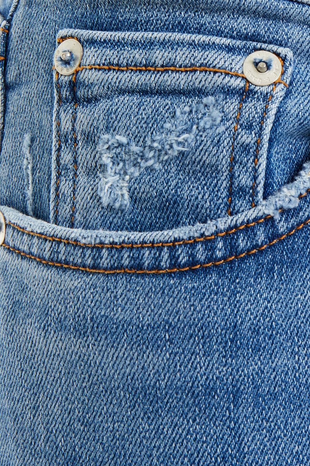 RAG & BONE Cropped distressed mid-rise skinny jeans
