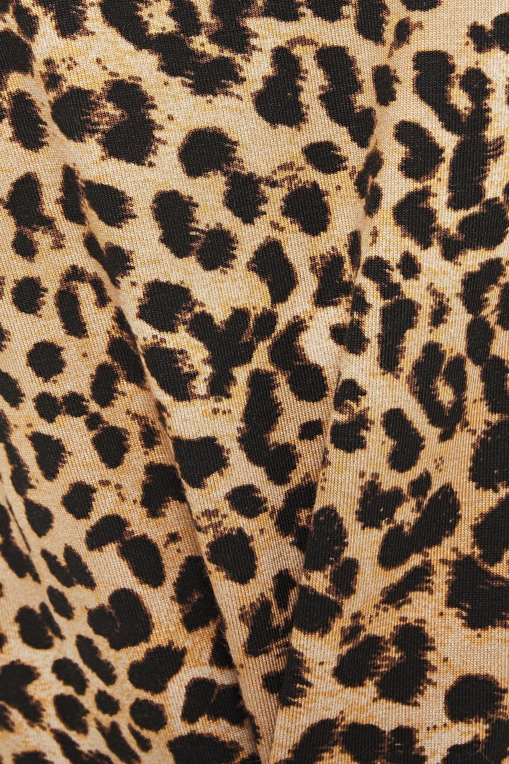 ENZA COSTA Leopard-print stretch-jersey midi dress