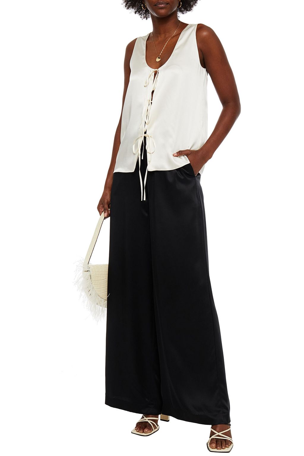 ROSETTA GETTY Silk-satin tank