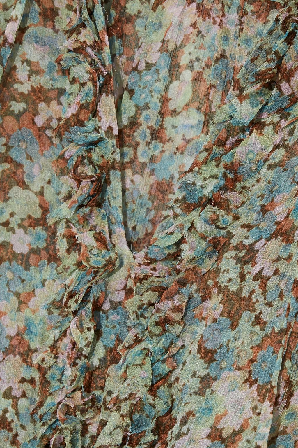 STELLA MCCARTNEY Ruffled floral-print silk-georgette mini dress