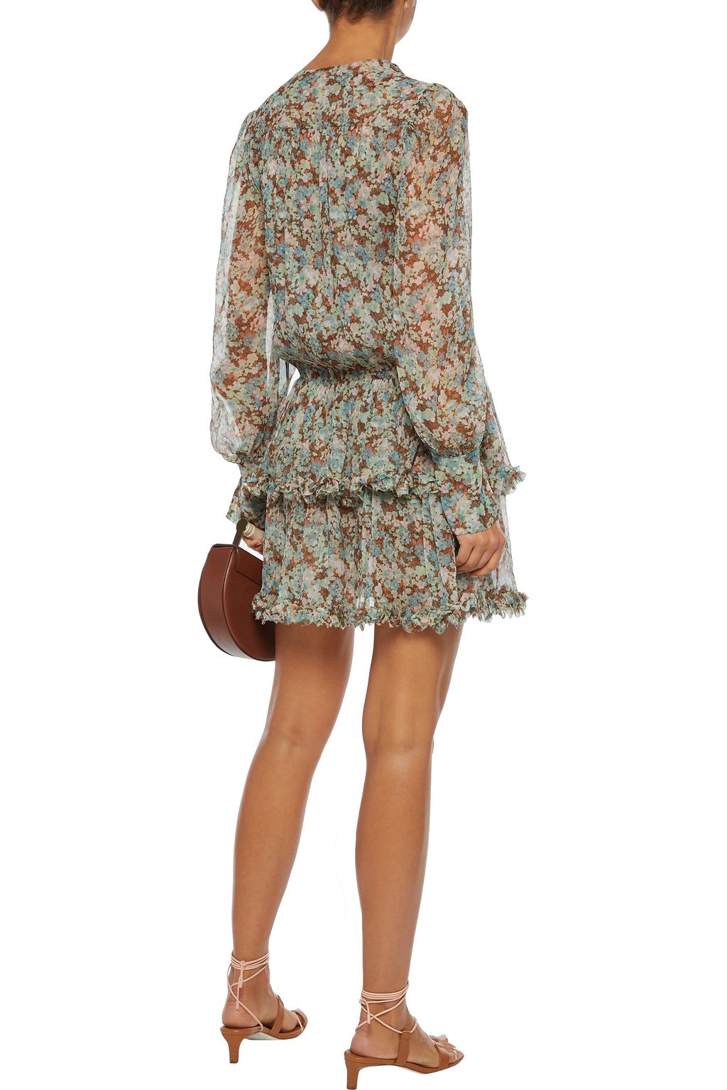 STELLA MCCARTNEY Ruffled floral-print silk-georgette mini dress