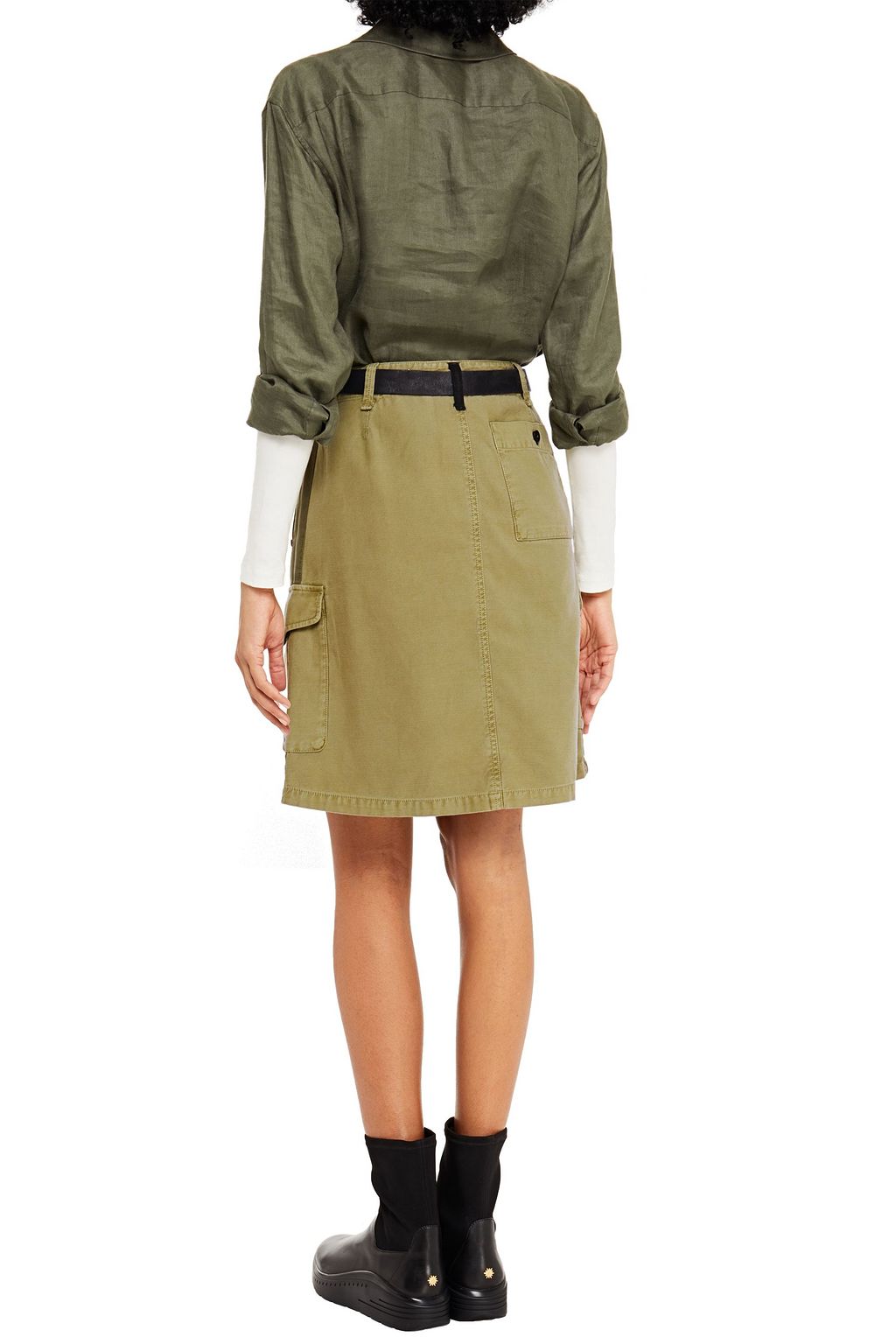 RAG & BONE Striped cotton-canvas skirt