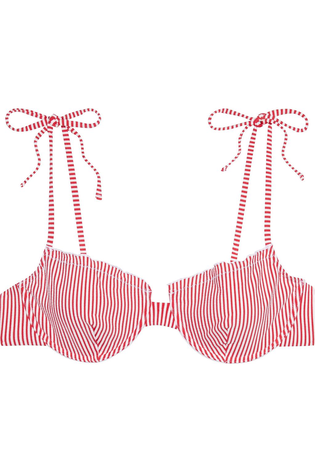 red ruffle bikini top