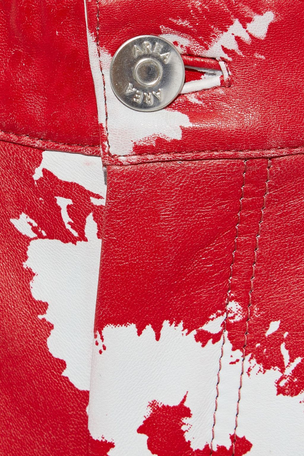 AREA Lederhose mit geradem Bein und Batikmuster