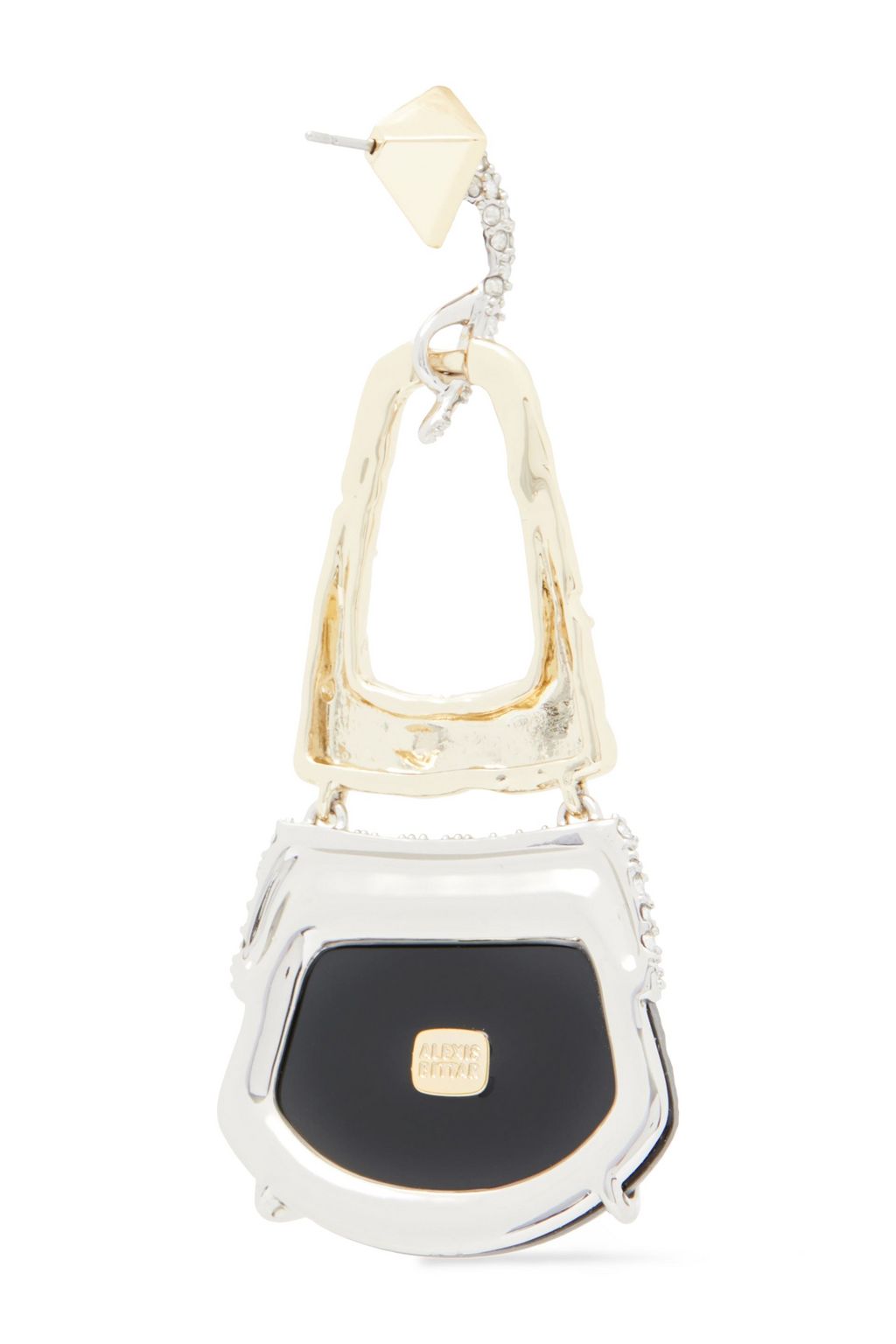 ALEXIS BITTAR Rocky Buckle gold-tone, crystal and stone earrings