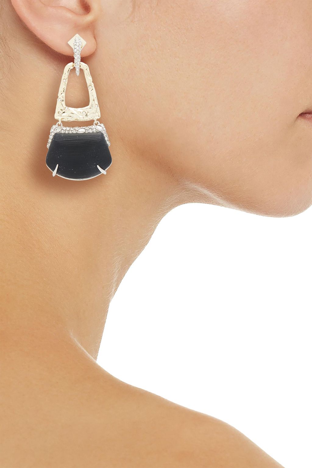 ALEXIS BITTAR Rocky Buckle gold-tone, crystal and stone earrings