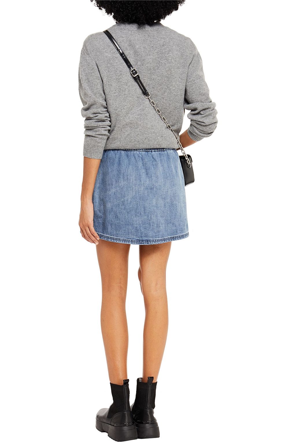 RAG & BONE Faded denim mini skirt