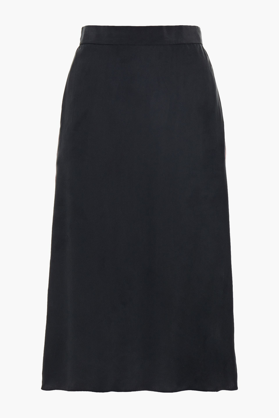 Rag & Bone Woman Luca Striped Washed-silk Skirt Black Size 8