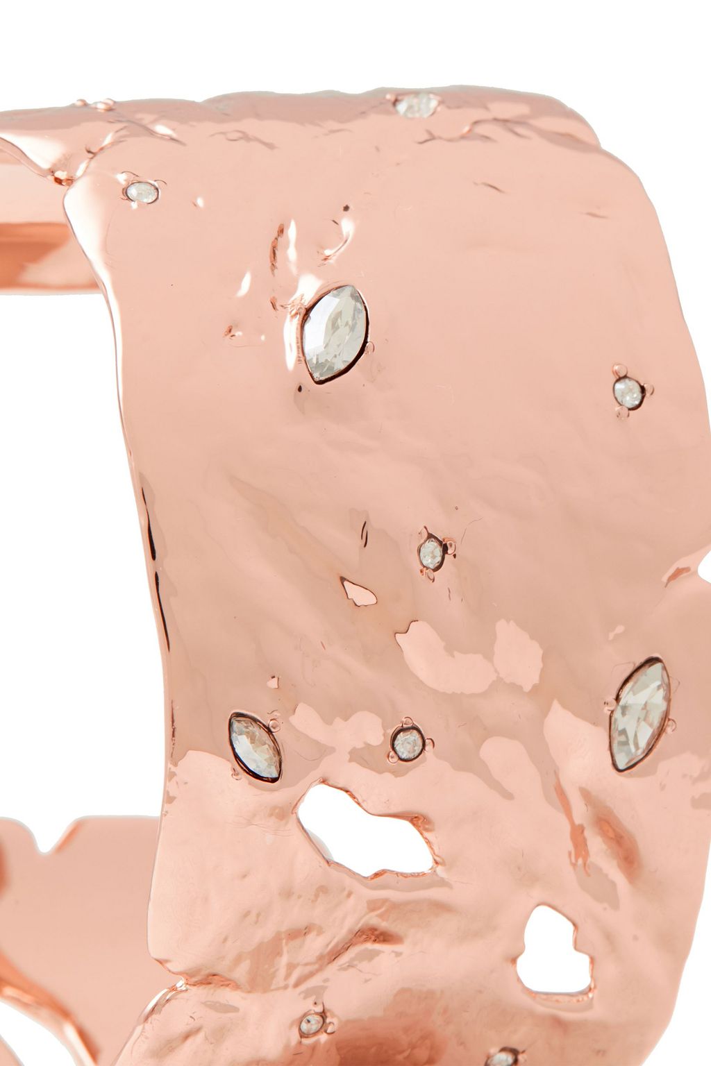 ALEXIS BITTAR Hammered rose gold-tone crystal cuff