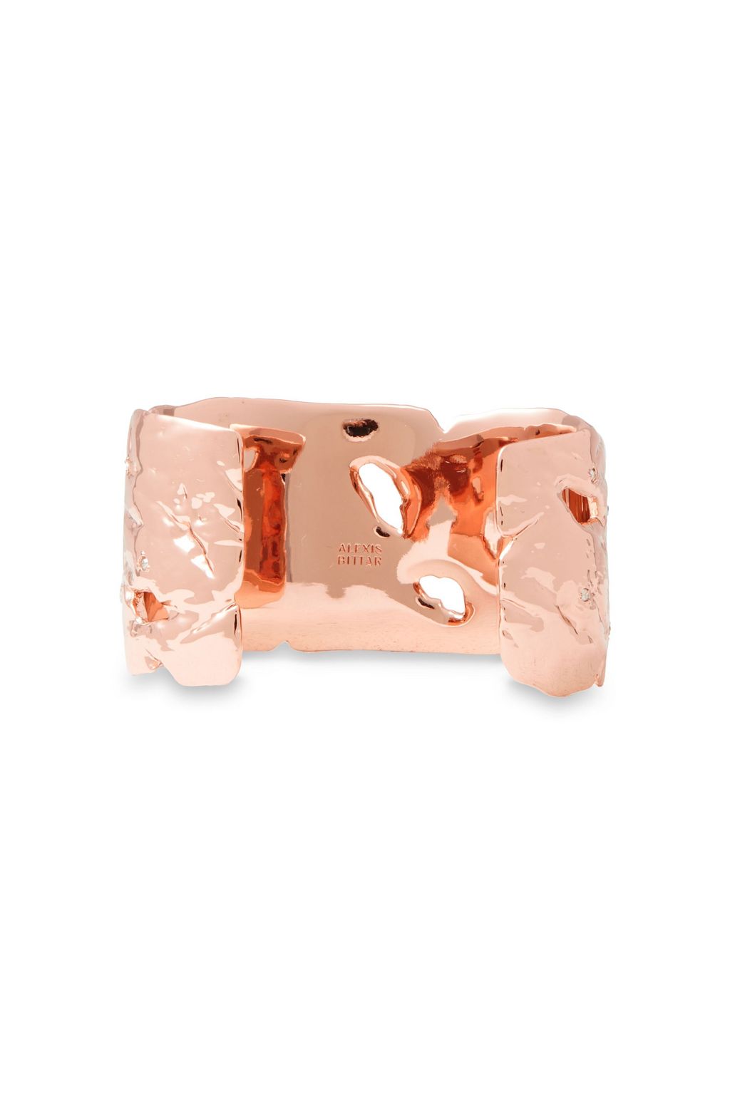 ALEXIS BITTAR Hammered rose gold-tone crystal cuff