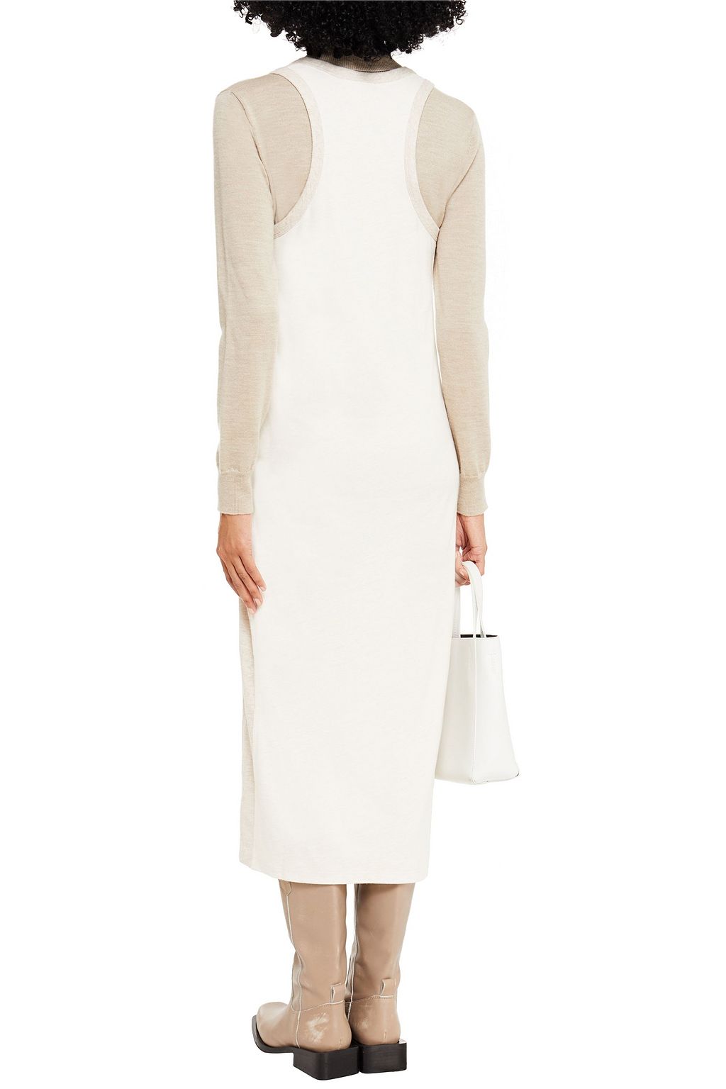 RAG & BONE Summer two-tone mélange linen-blend jersey midi dress