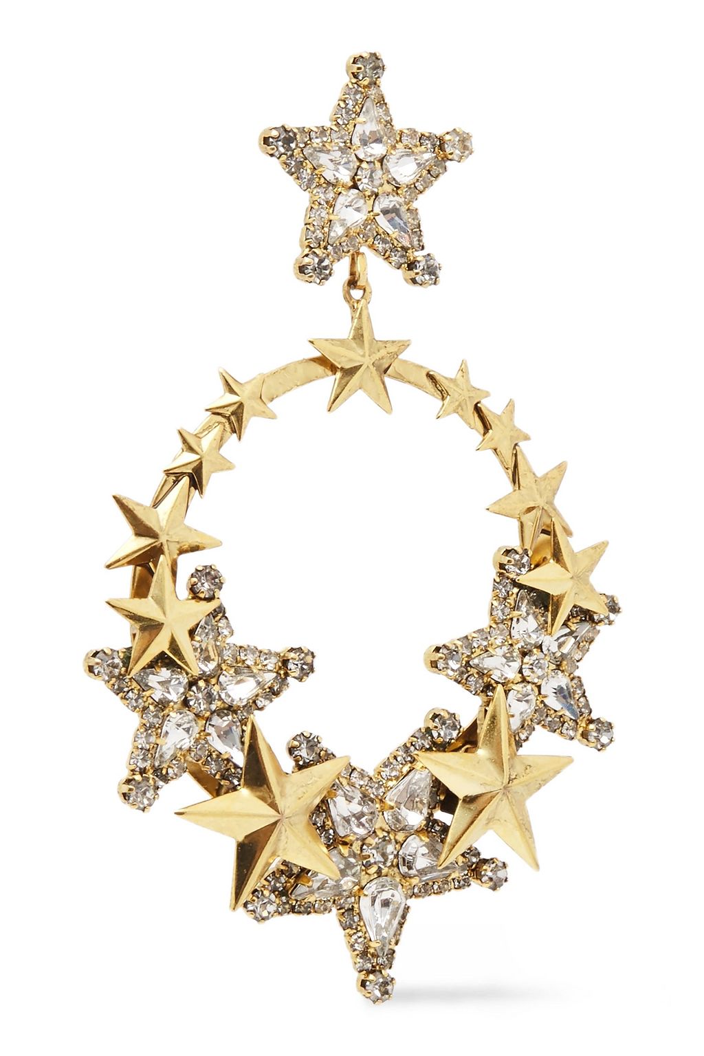ELIZABETH COLE 24-karat gold-plated Swarovski crystal earrings