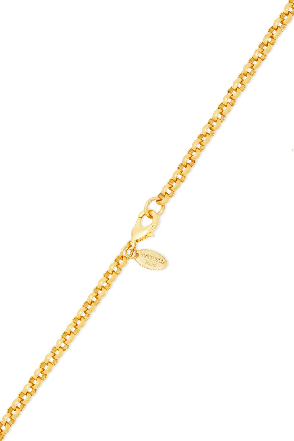 ELIZABETH COLE 24-karat gold-plated multi-stone necklace