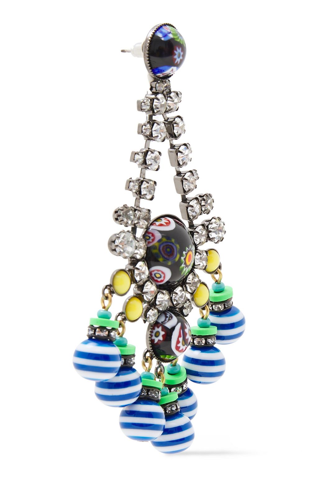ELIZABETH COLE Hematite-plated, gold-tone, stone, crystal and bead earrings