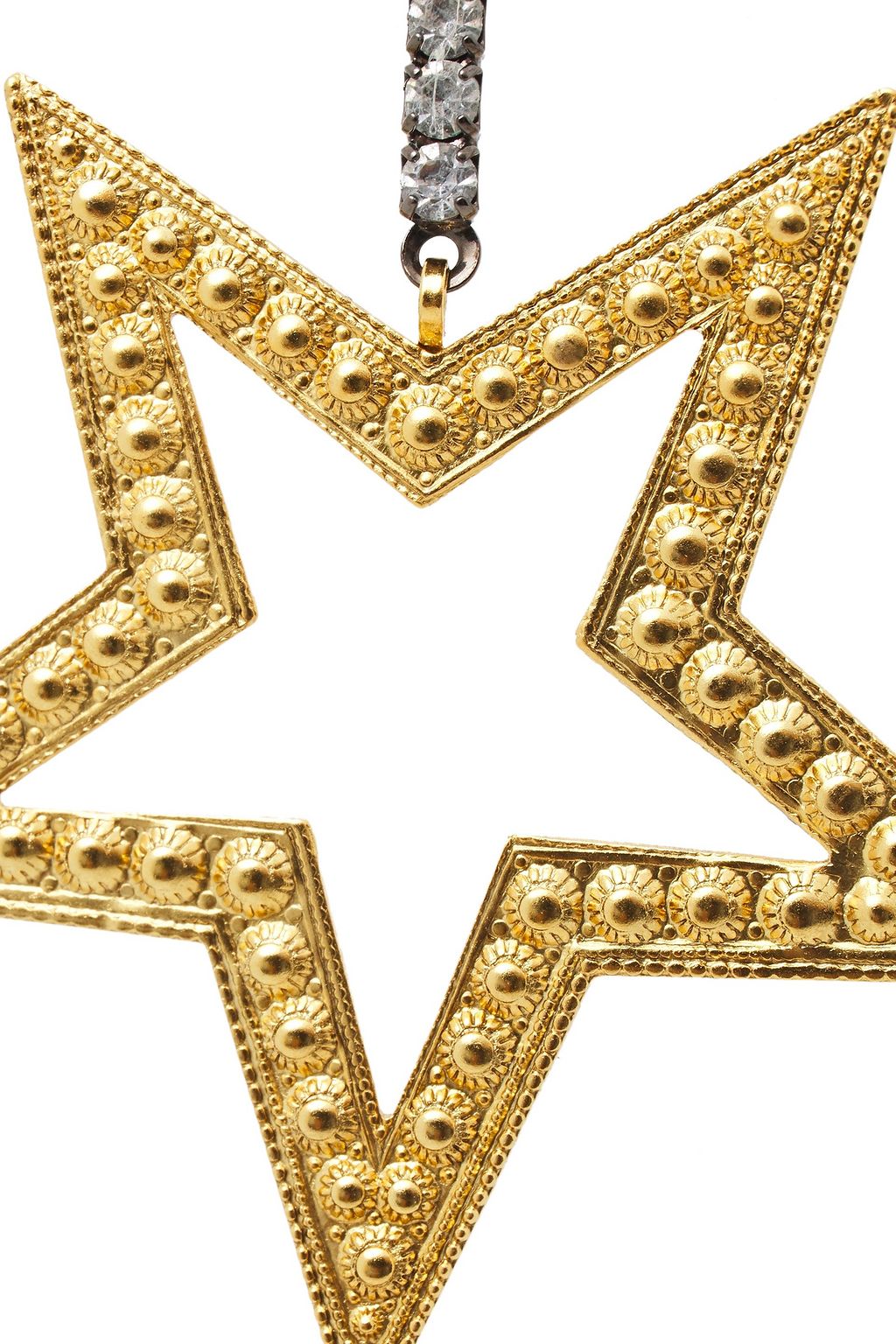 ELIZABETH COLE 24-karat gold-plated, hematite-plated and crystal earrings