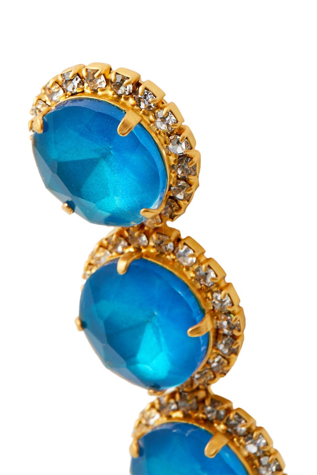 ELIZABETH COLE 24-karat gold-plated, crystal and glass earrings