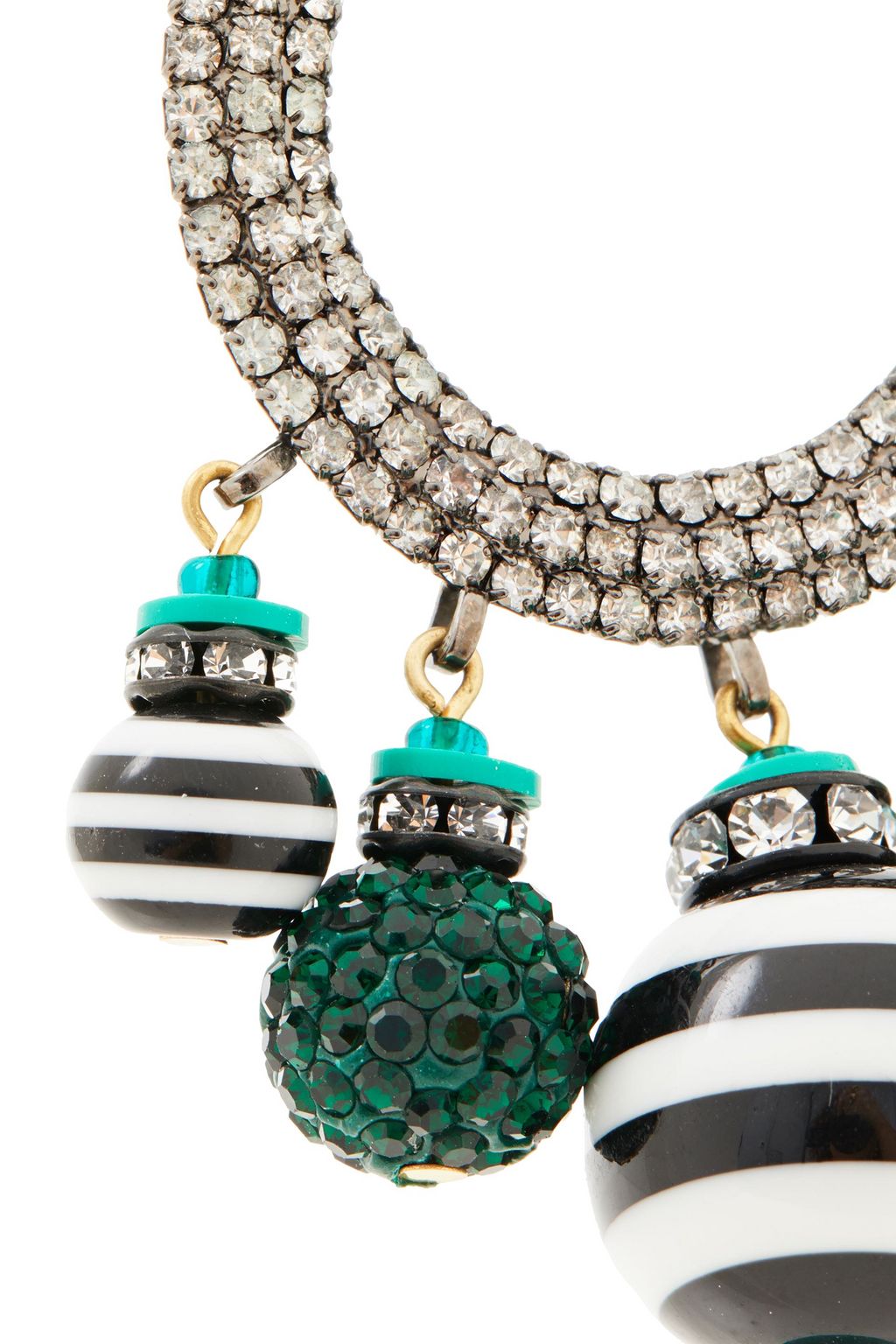 ELIZABETH COLE Hematite and 24-karat gold-plated multi-stone earrings