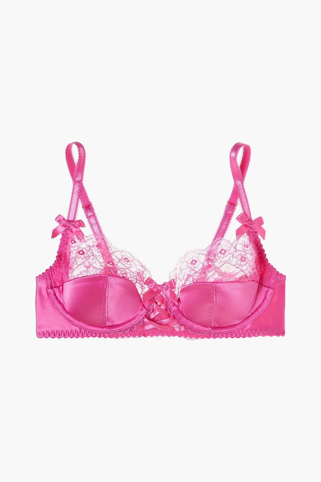 AGENT PROVOCATEUR Ayla Leavers lace and picot-trimmed stretch-silk ...