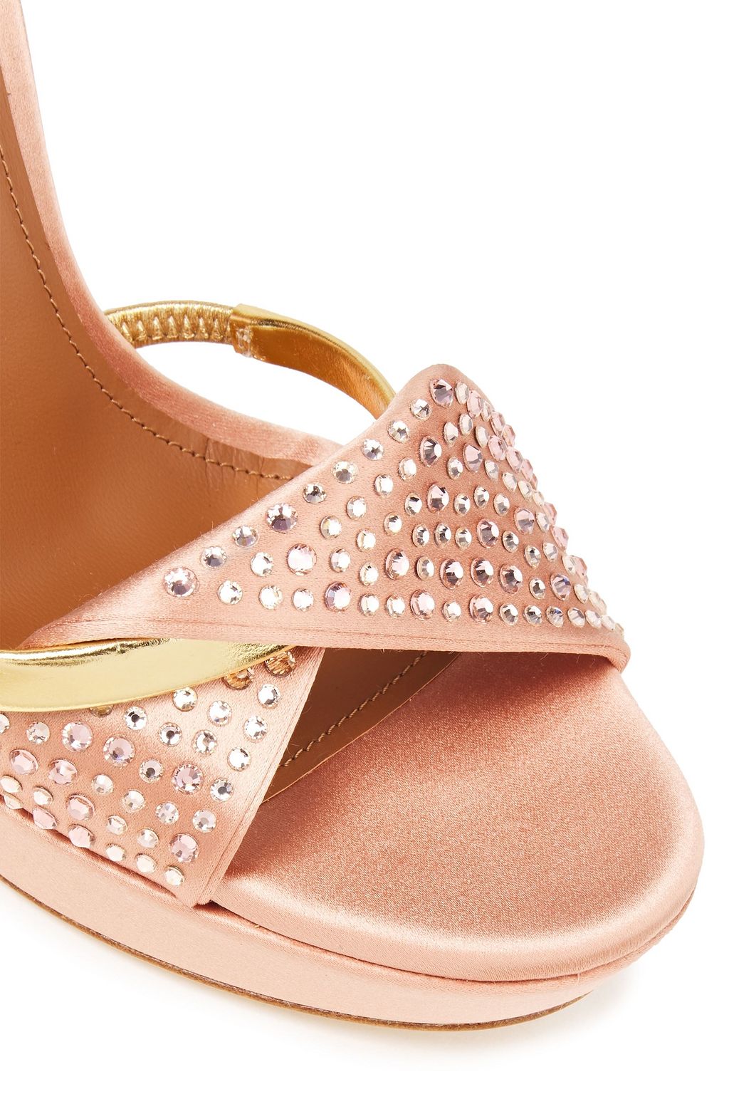 MALONE SOULIERS Lauren crystal-embellished satin platform sandals