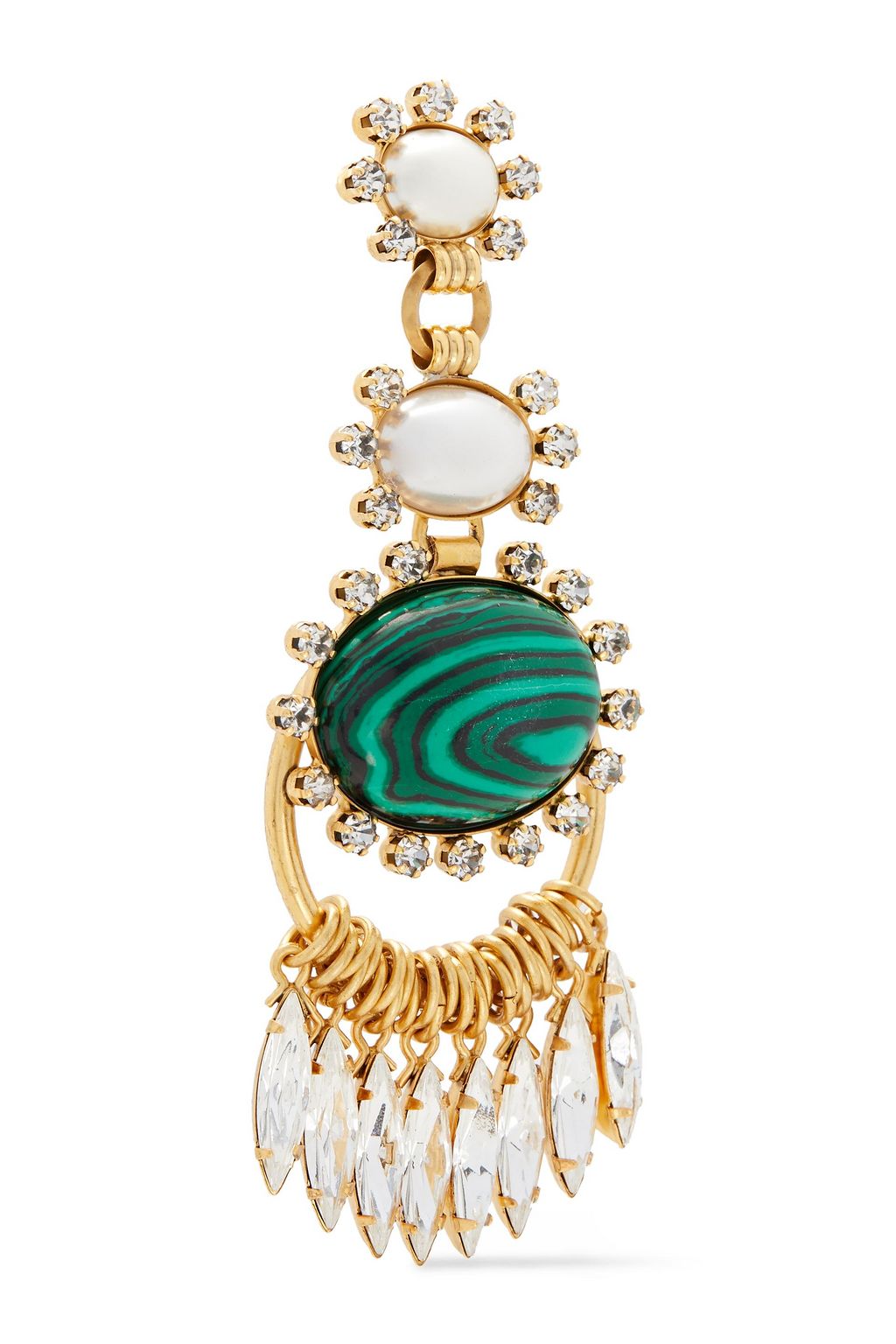ELIZABETH COLE 24-karat gold-plated, faux pearl, Swarovski crystal and glass earrings