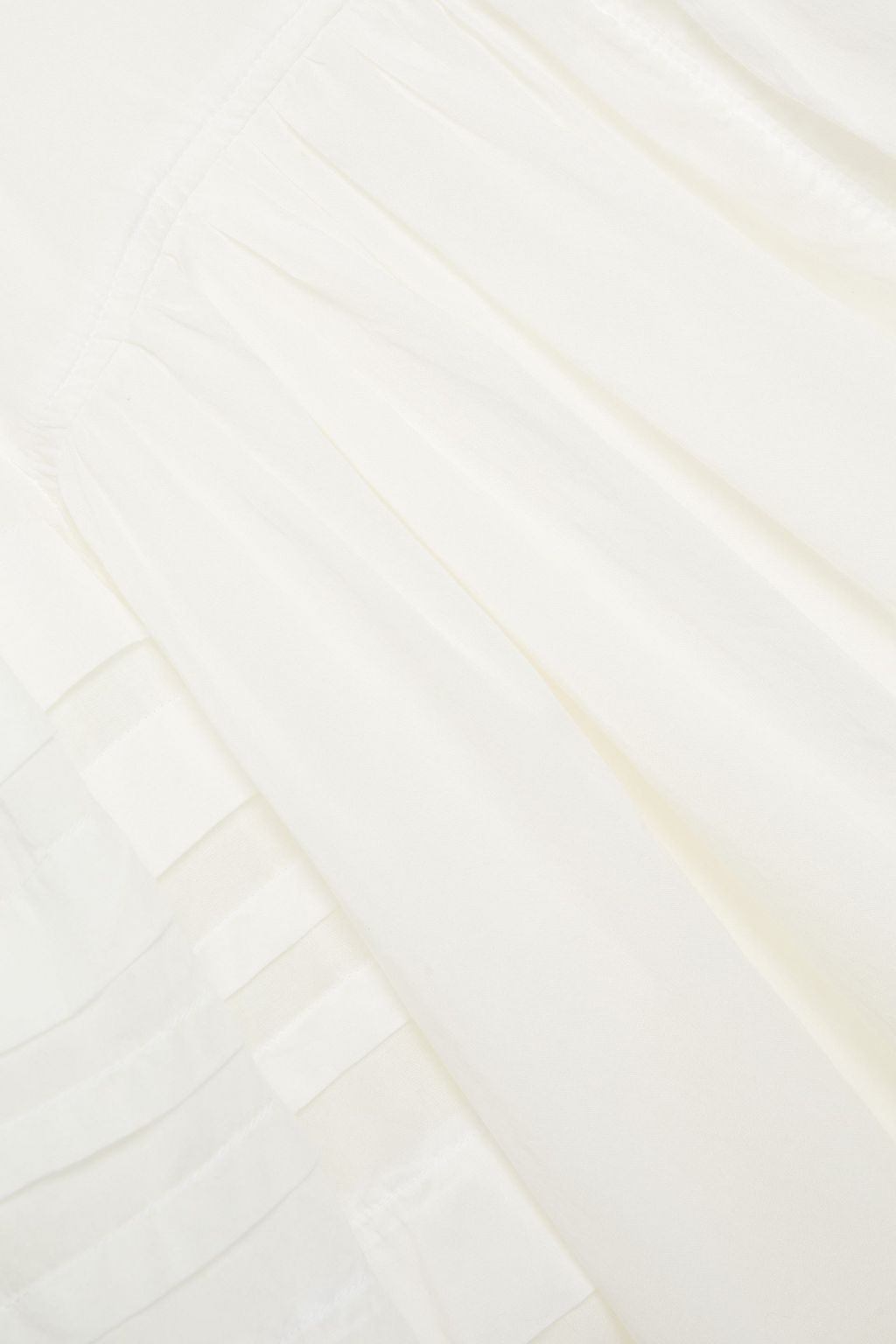 CLU Lace-trimmed pleated cotton-mousseline dress