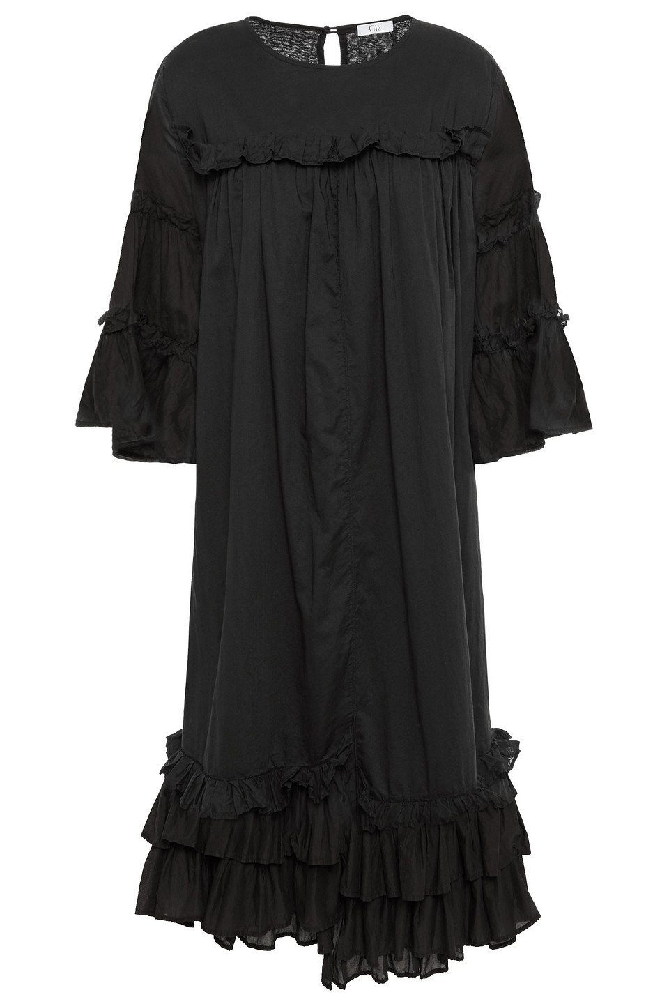 Clu Woman Ruffled Cotton-mousseline Dress Black Size S