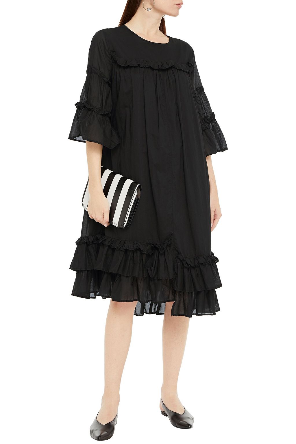CLU Ruffled cotton-mousseline dress