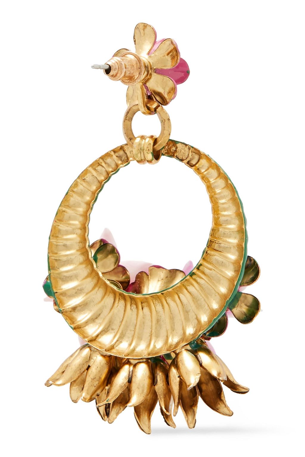 ELIZABETH COLE 24-karat gold-plated clay, enamel and Swarovski crystal earrings