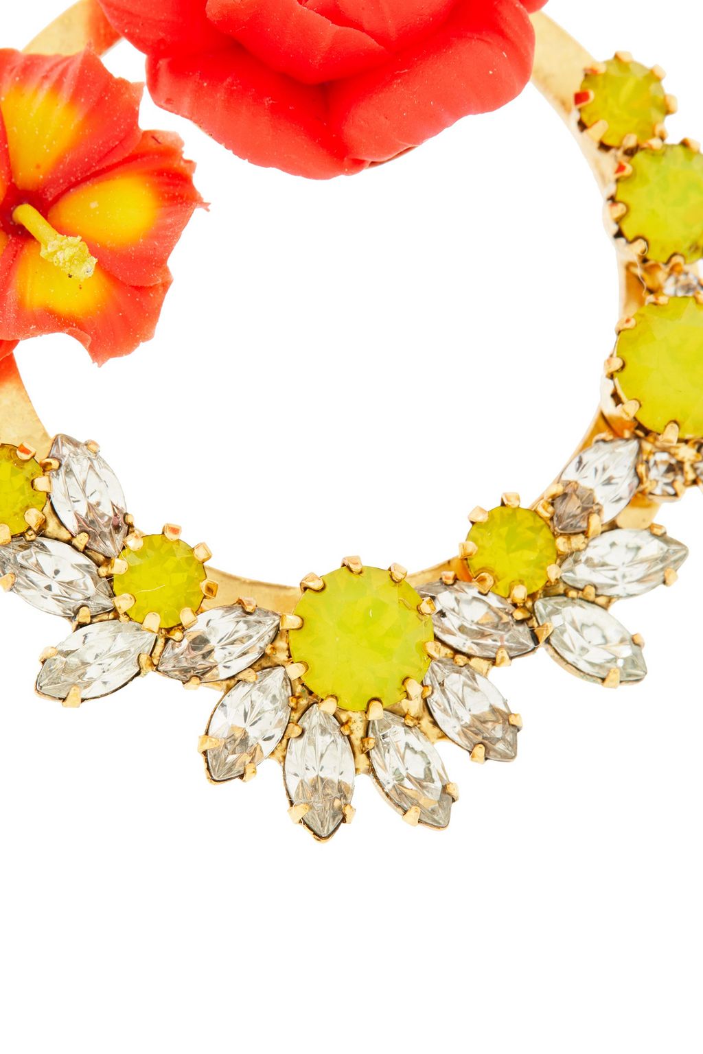ELIZABETH COLE 24-karat gold-plated, Swarovski crystal, enamel and clay earrings