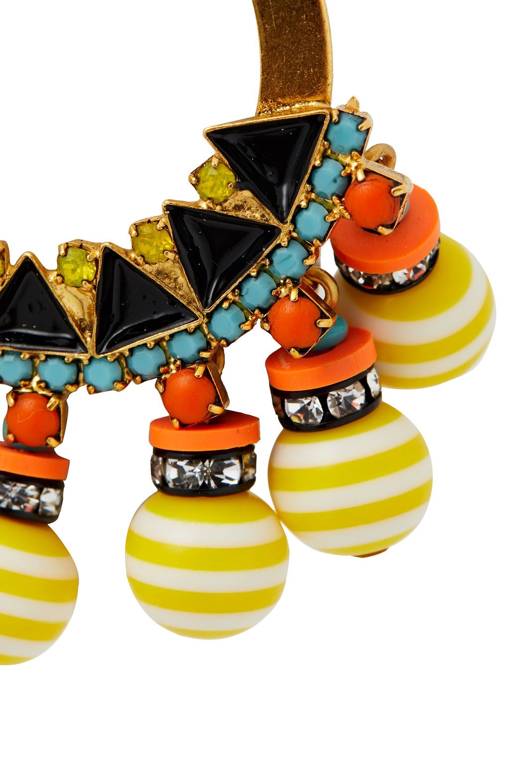 ELIZABETH COLE 24-karat gold-plated, bead and Swarovski crystal earrings