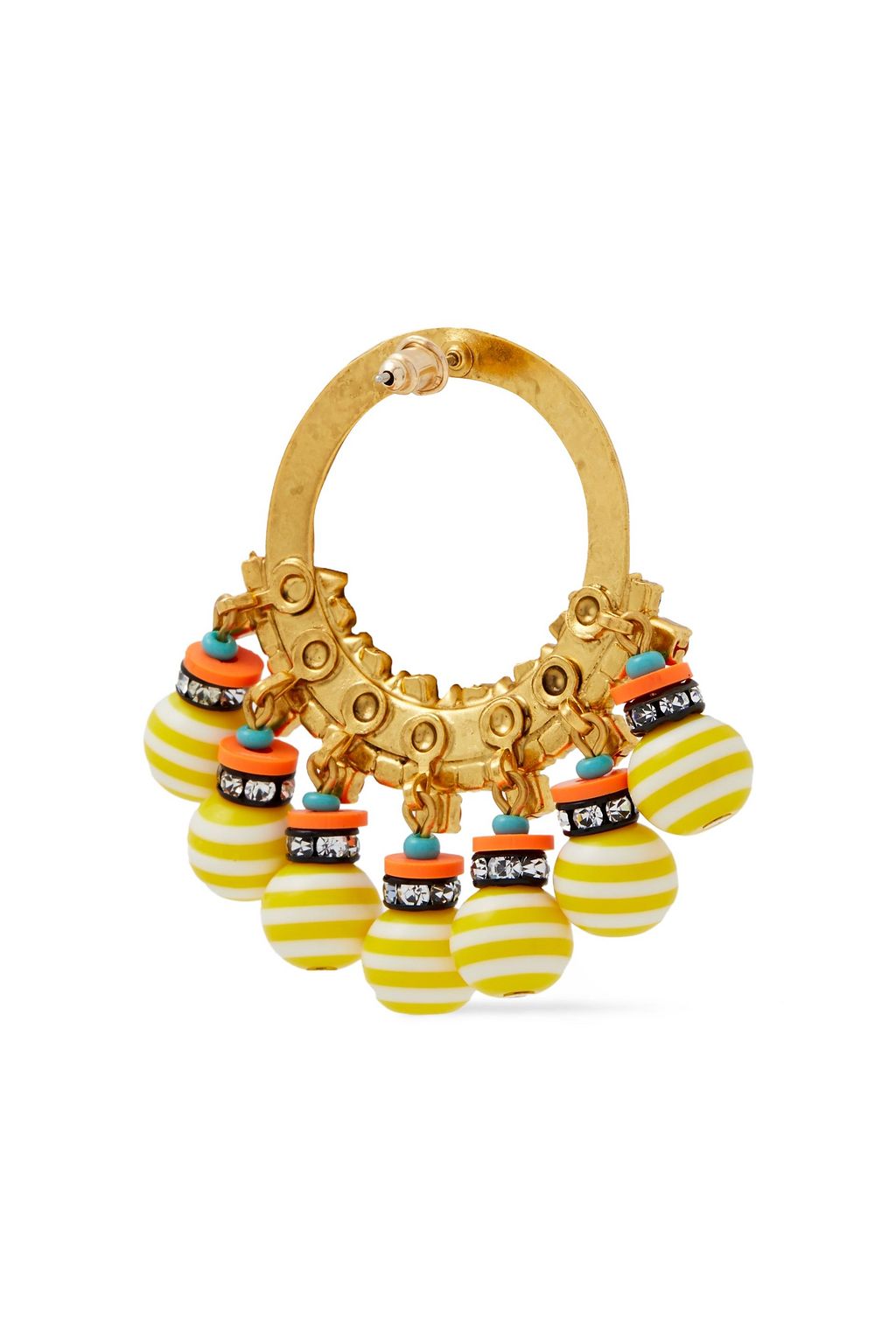 ELIZABETH COLE 24-karat gold-plated, bead and Swarovski crystal earrings