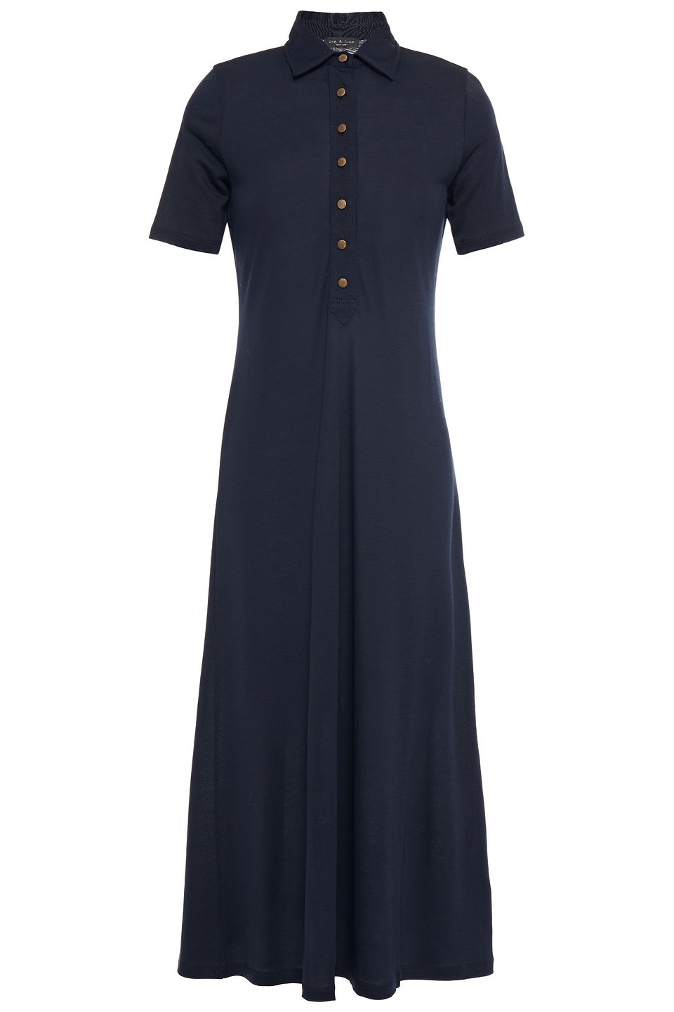 rag & bone - stretch-jersey midi shirt dress - blue - s
