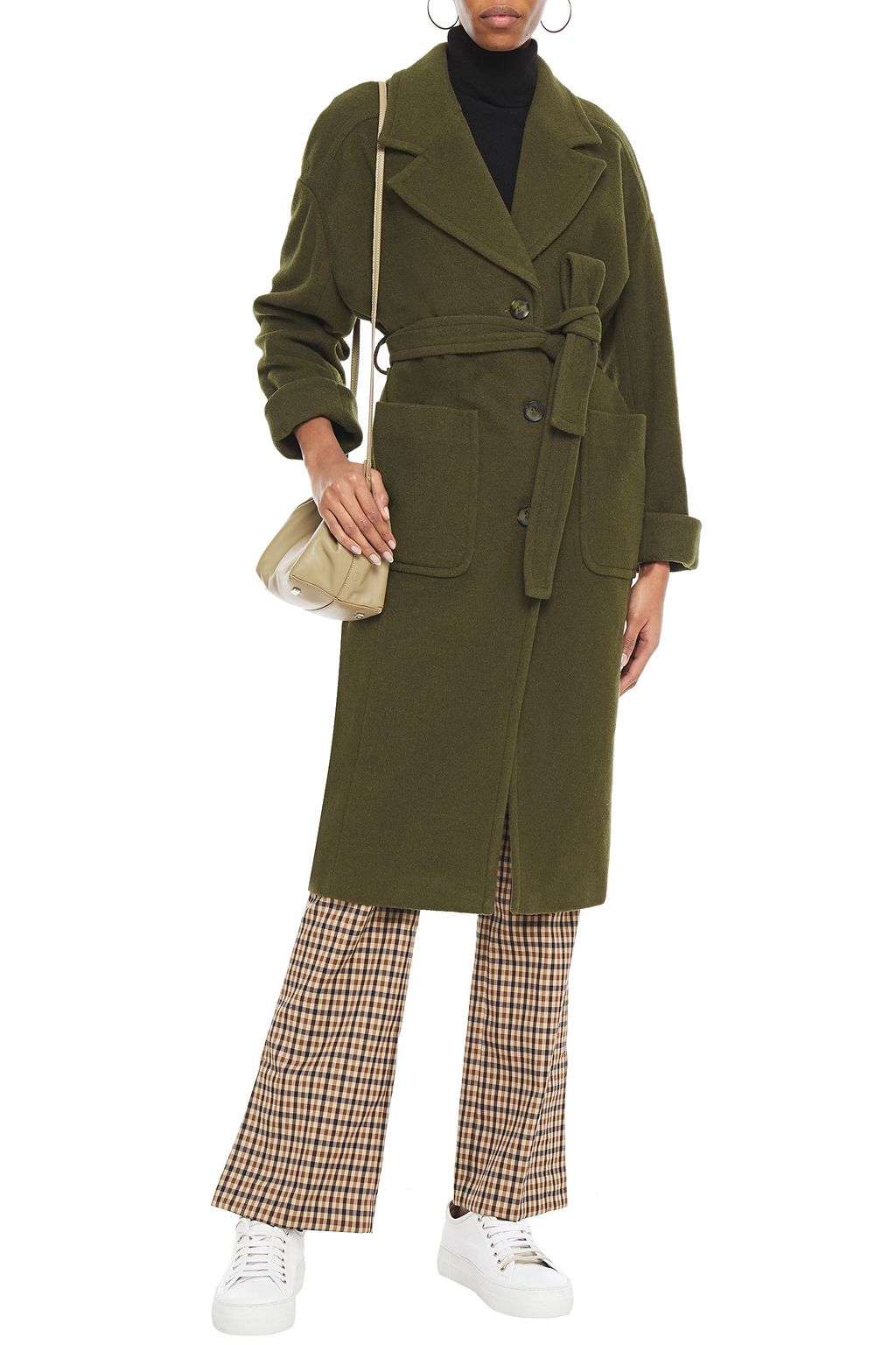 AMERICAN VINTAGE Belted wool-blend felt coat