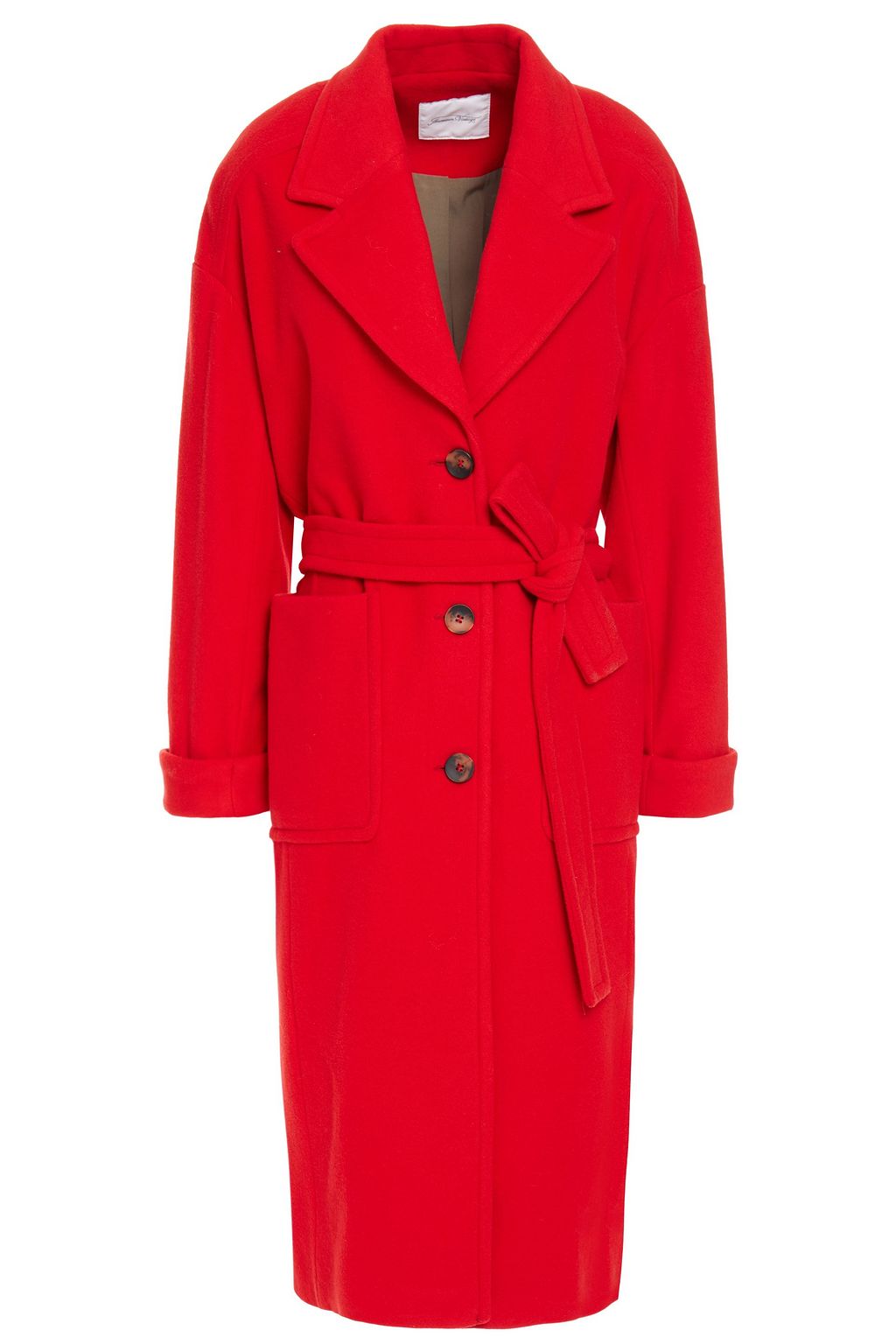 Red belted wool coat Clearance