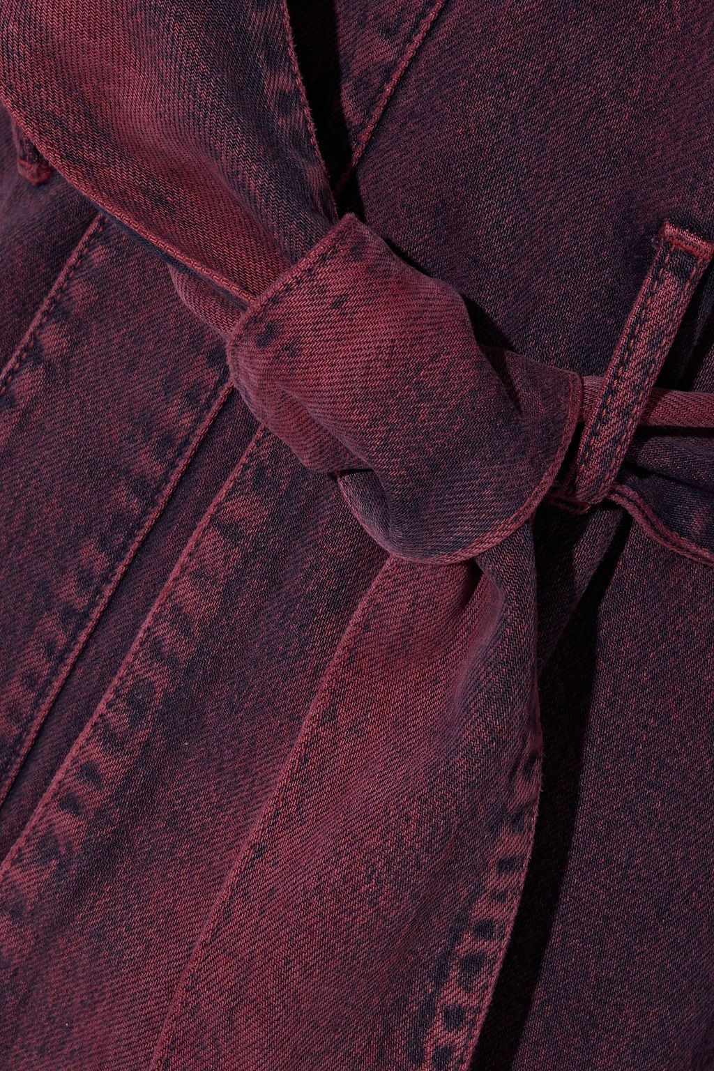 GANNI Belted acid-wash denim kimono