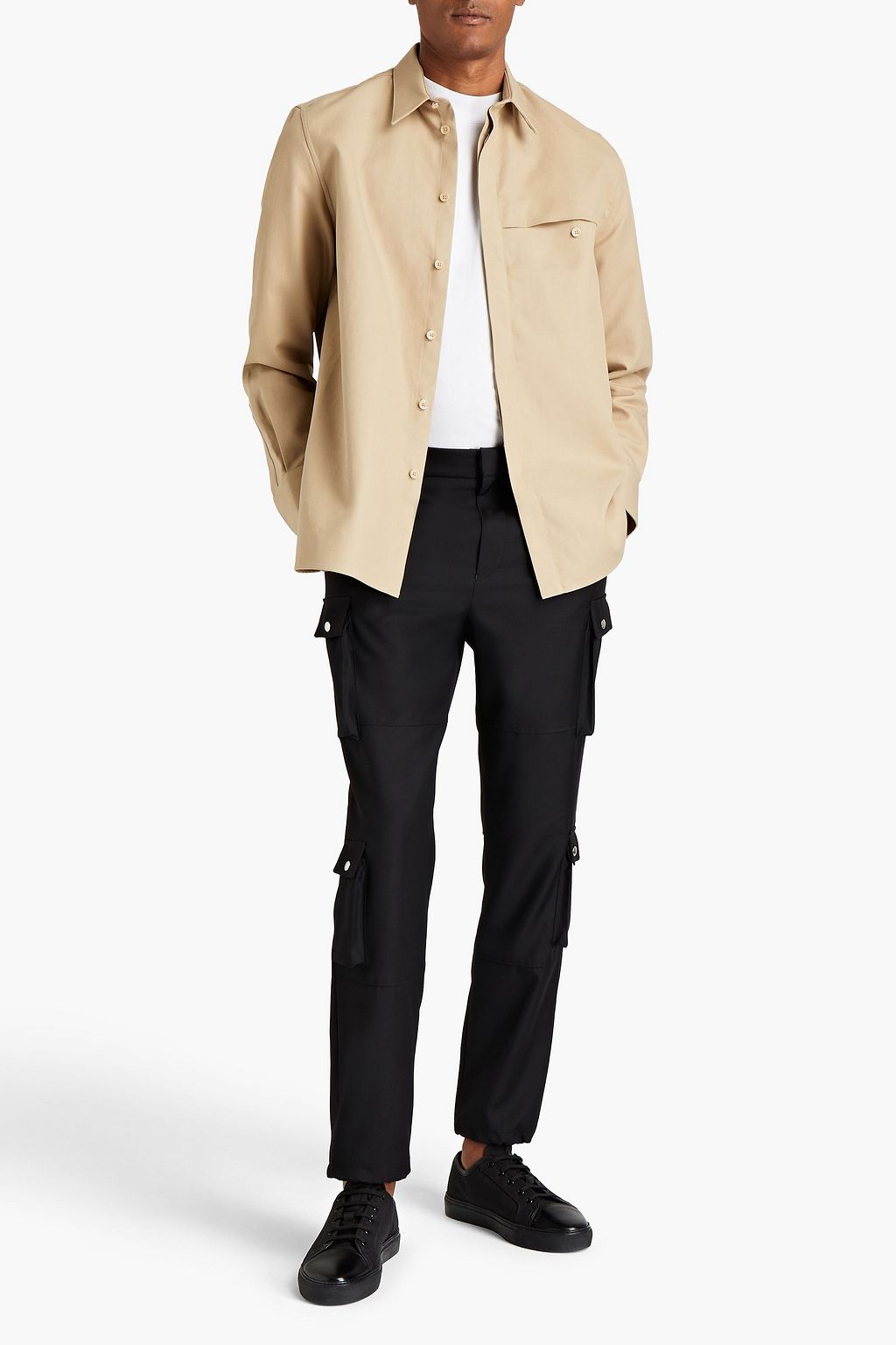 GIVENCHY Logo-appliquéd wool-twill cargo pants