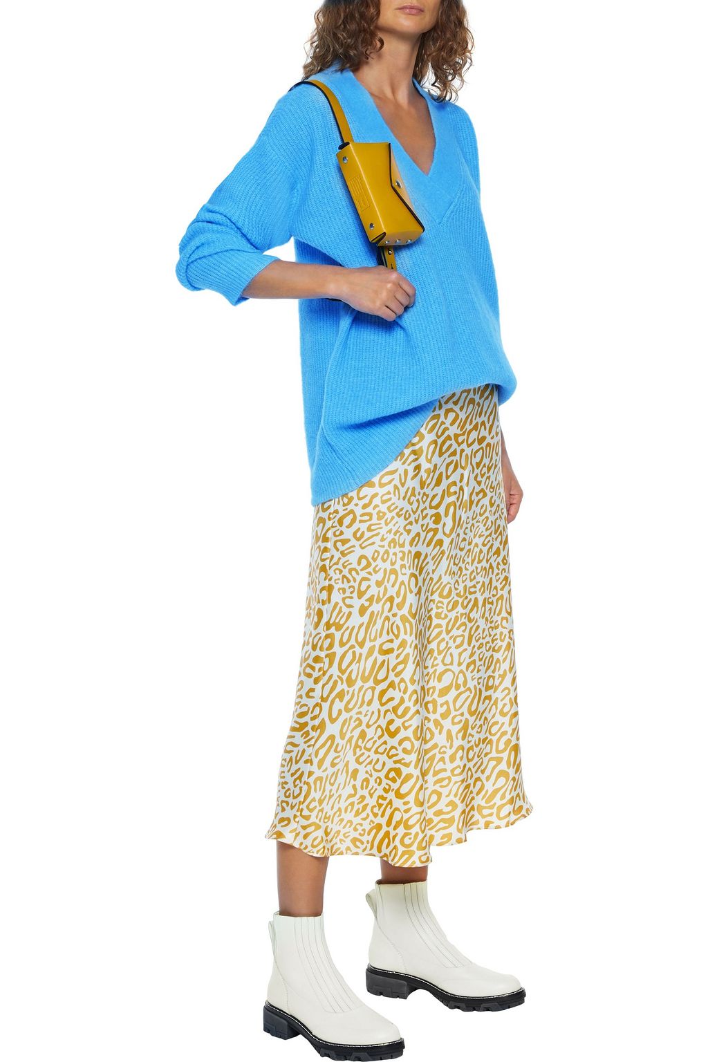 GANNI Brushed ribbed-knit sweater