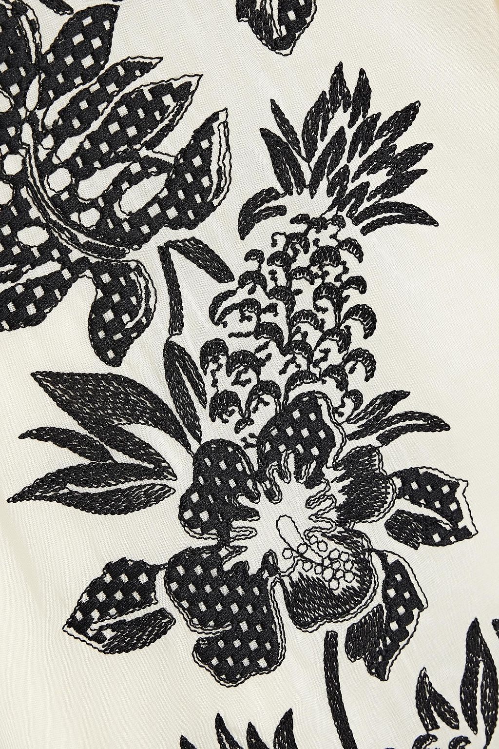 SAINT LAURENT Embroidered cupro shirt