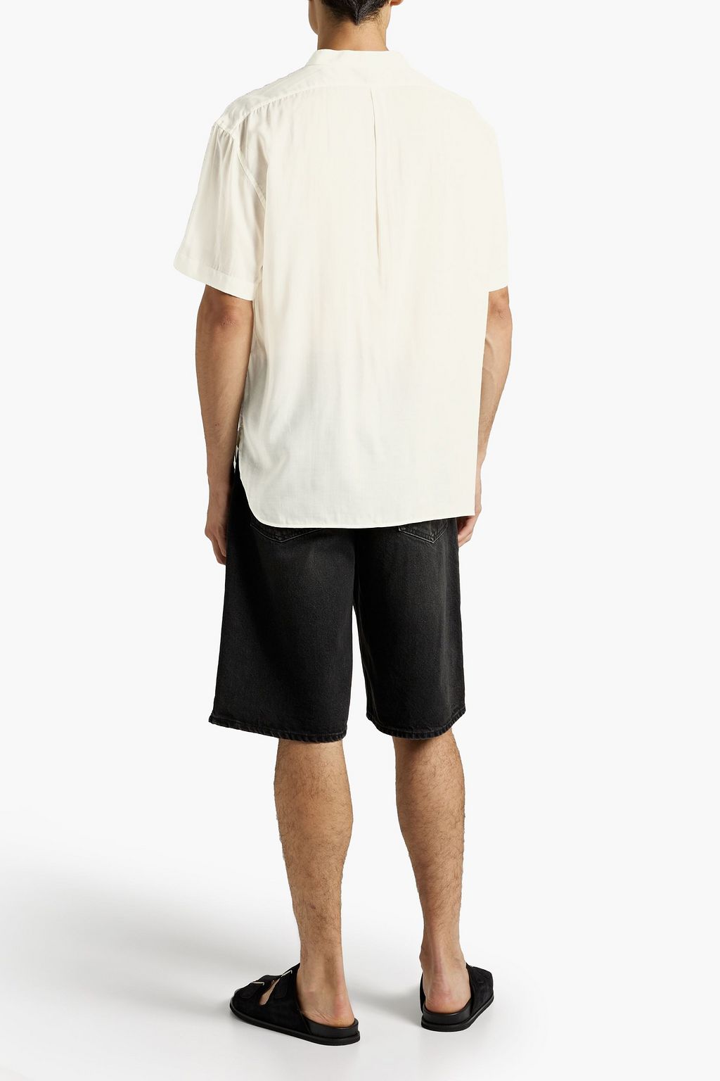 SAINT LAURENT Embroidered cupro shirt