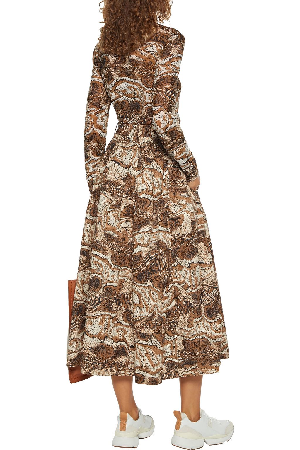 GANNI Floral-print stretch-mesh turtleneck top