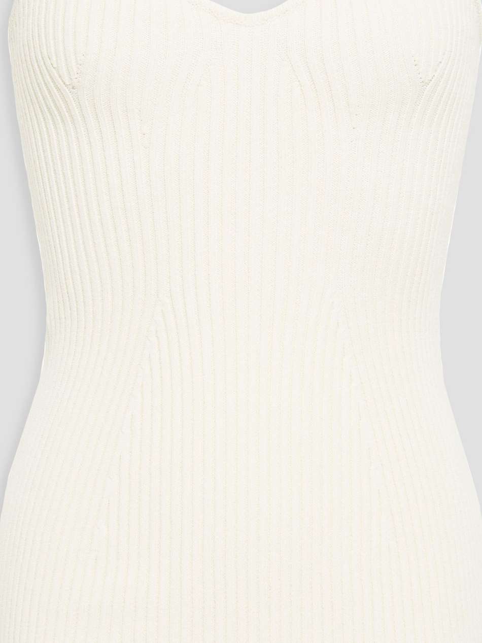 strapless ribbed-knit top