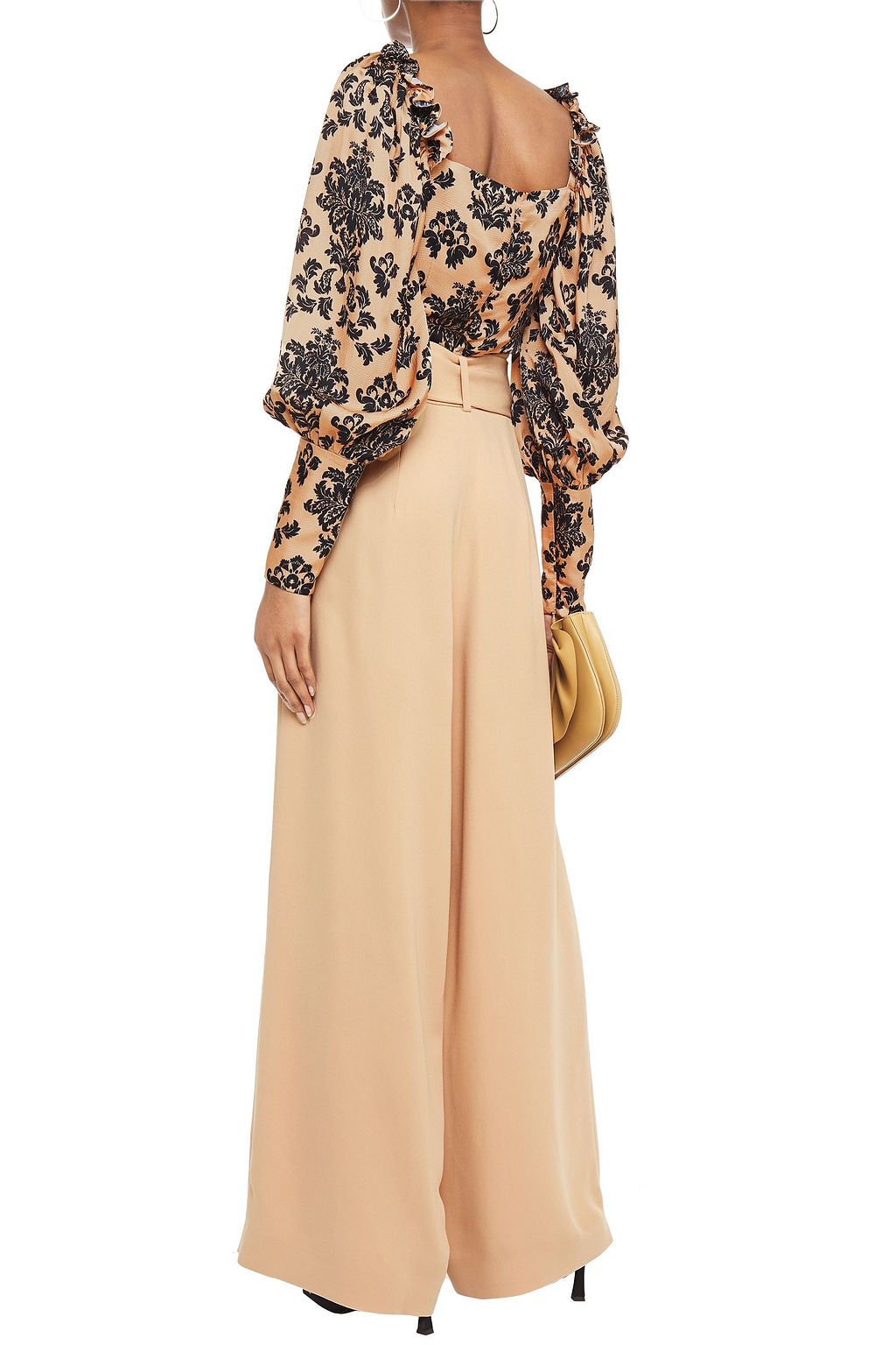 MOTHER OF PEARL Iona belted crepe wide-leg pants