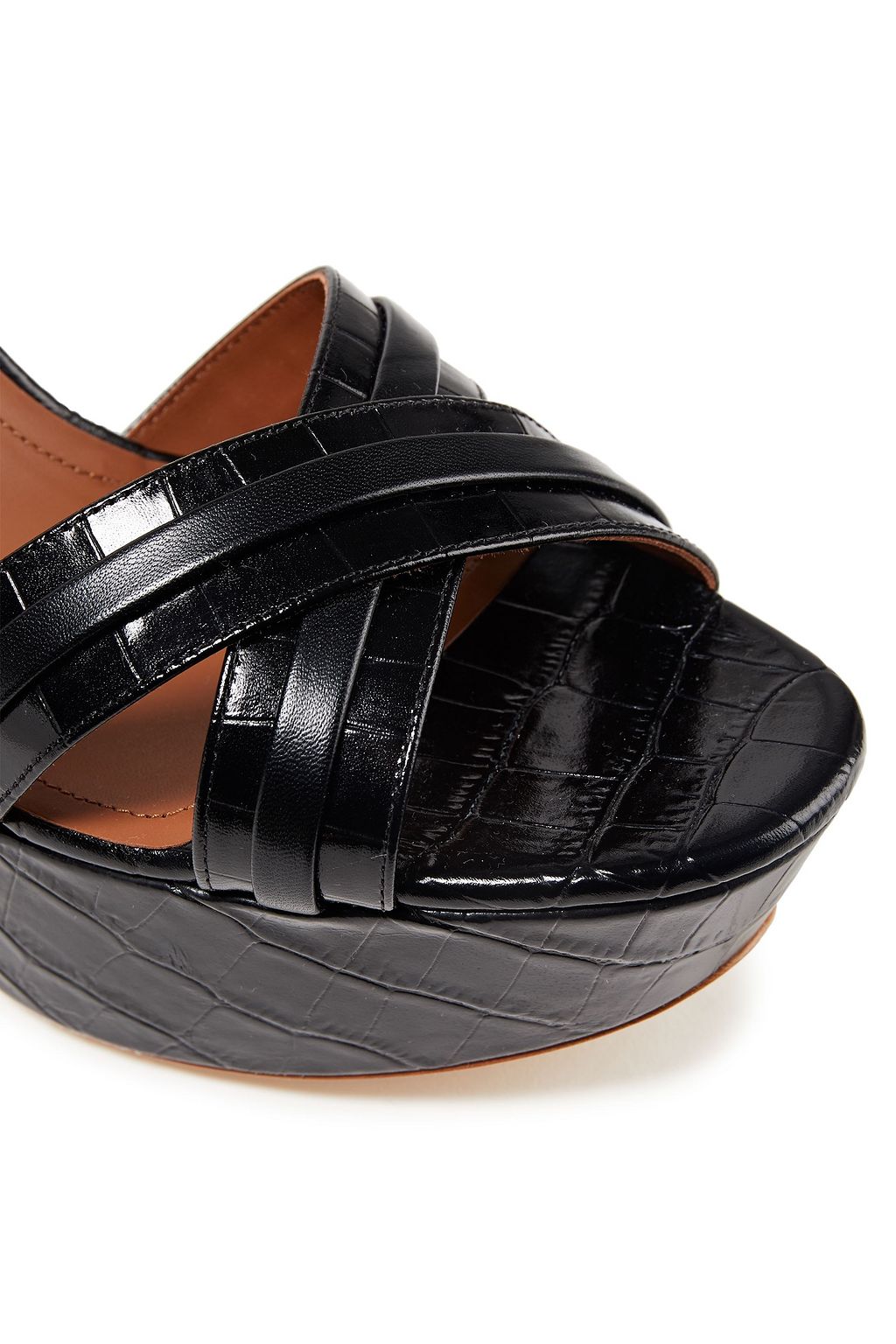 MALONE SOULIERS Mila 125 croc-effect leather platform sandals