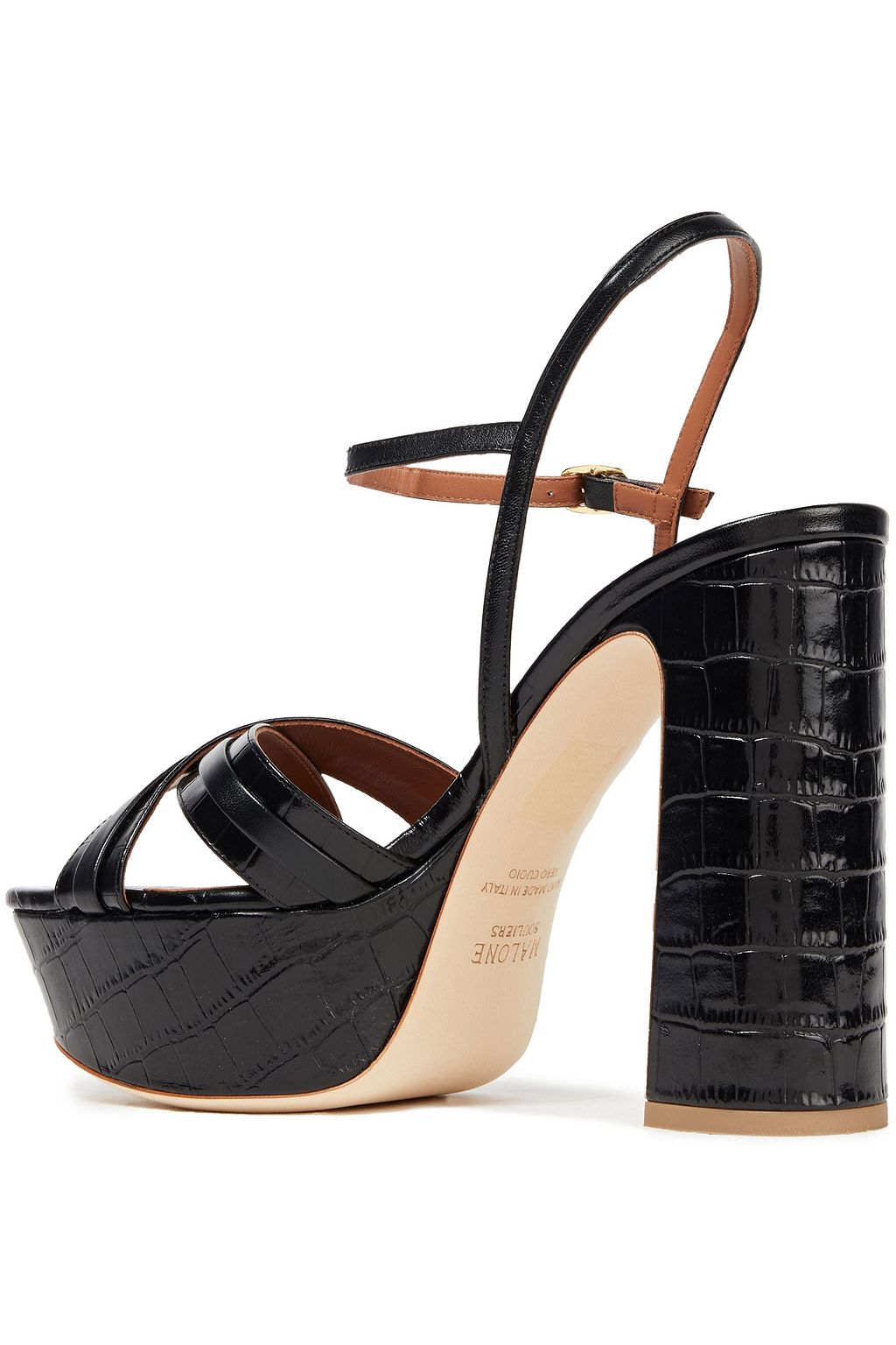 MALONE SOULIERS Mila 125 croc-effect leather platform sandals