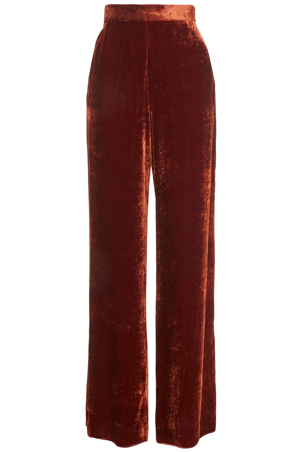 red velvet wide leg pants