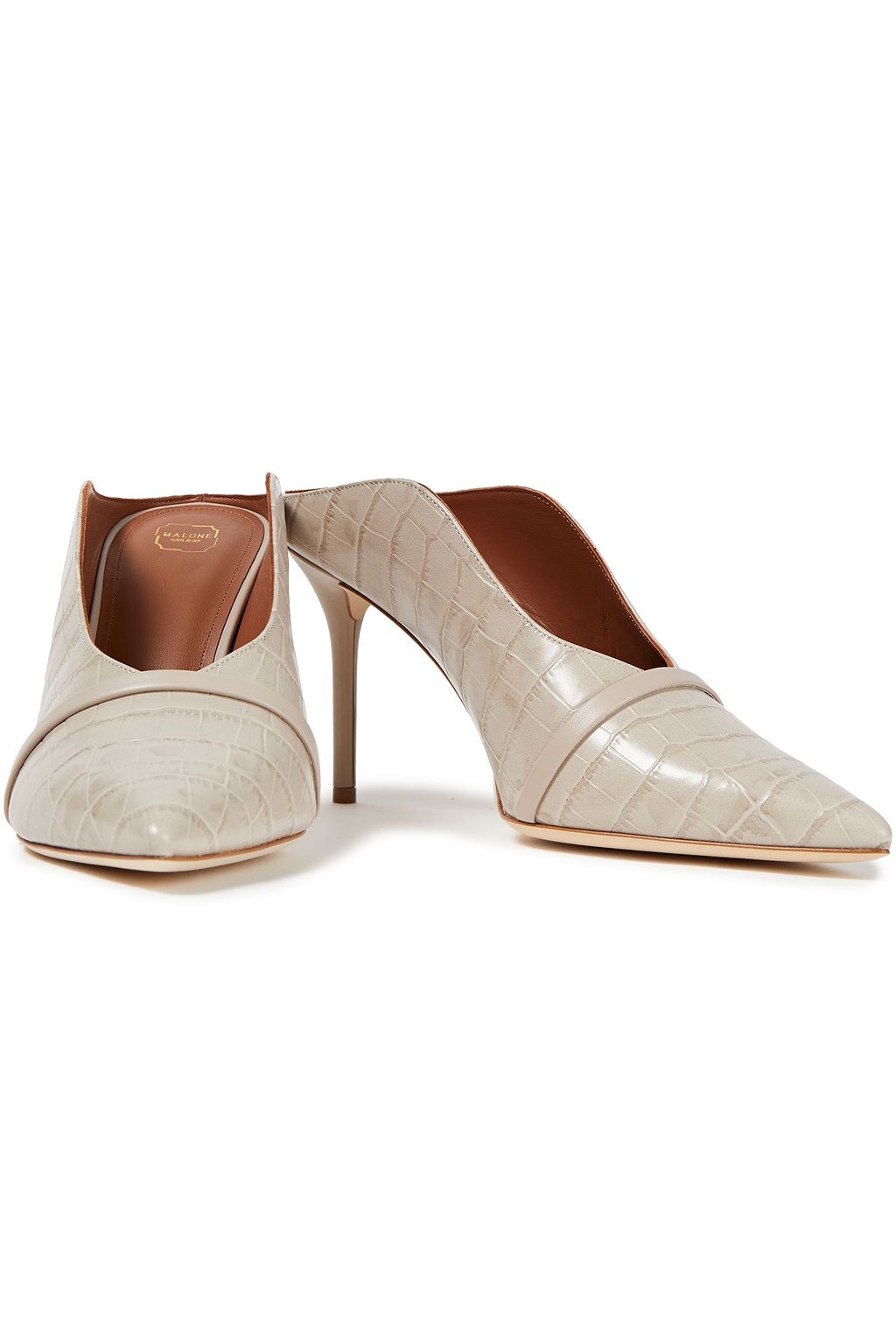 MALONE SOULIERS Constance 85 croc-effect leather mules