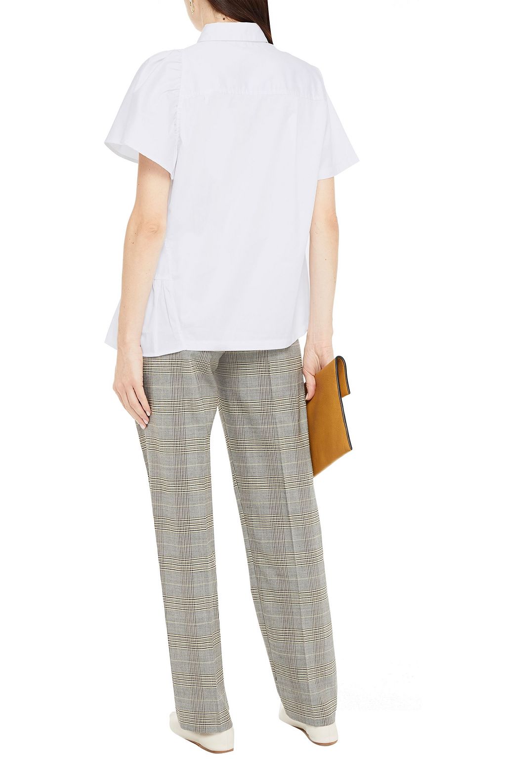 CLU Gathered cotton-poplin shirt