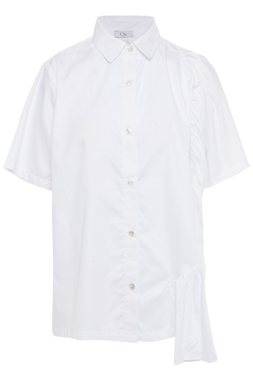 Clu Woman Gathered Cotton-poplin Shirt White Size L