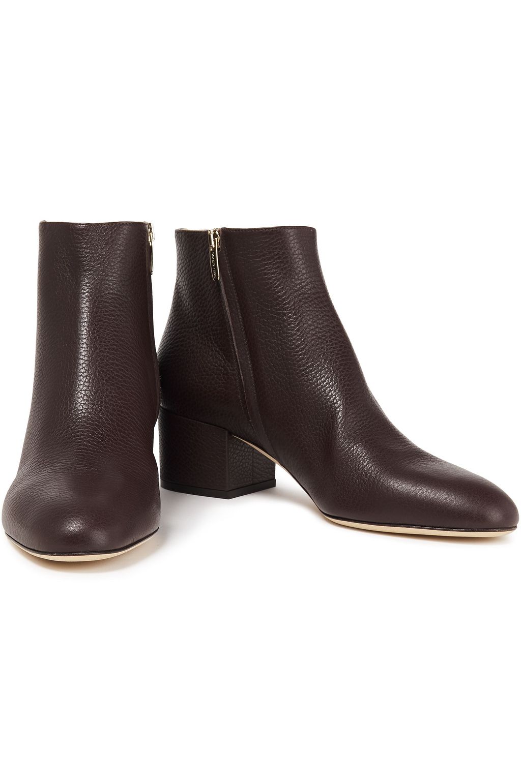 SERGIO ROSSI Pebbled-leather ankle boots
